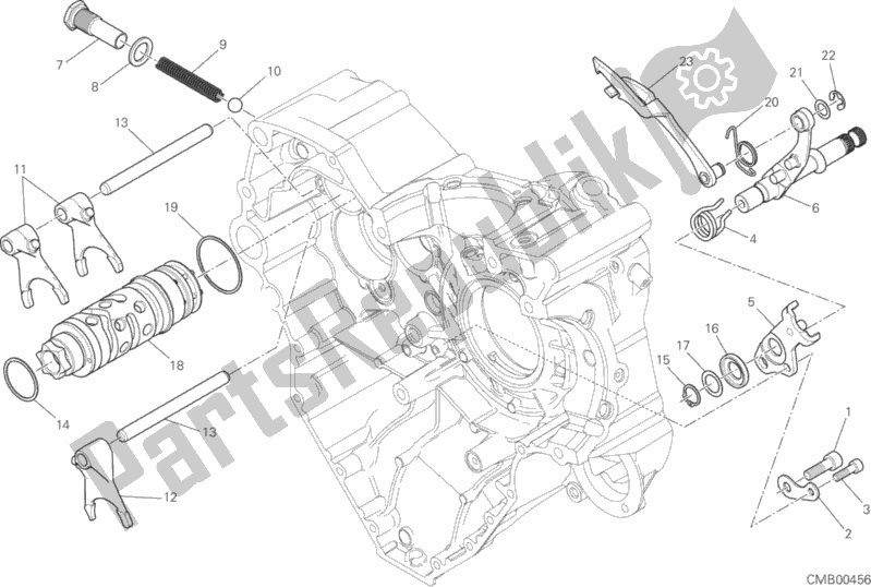 All parts for the Gear Change Mechanism of the Ducati Multistrada 1200 Enduro Touring USA 2016